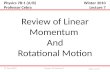Physics 7B Lecture 717-Feb-2010 Slide 1 of 29 Physics 7B-1 (A/B) Professor Cebra Review of Linear Momentum And Rotational Motion Winter 2010 Lecture 7.