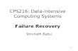 1 CPS216: Data-intensive Computing Systems Failure Recovery Shivnath Babu.
