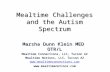 Mealtime Challenges and the Autism Spectrum Marsha Dunn Klein MED OTR/L Mealtime Connections, LLC, Tucson AZ Mealtime Notions, LLC, Tucson AZ .