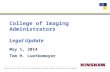 College of Imaging Administrators Legal Update May 1, 2014 Tom H. Luetkemeyer.