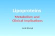 Lipoproteins Metabolism and Clinical Implications Jack Blazyk.