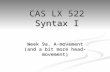 Week 9a. A-movement (and a bit more head-movement) CAS LX 522 Syntax I.