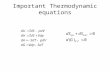Important Thermodynamic equations. Conditions for equilibrium between Phases