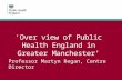 ‘Over view of Public Health England in Greater Manchester’ Professor Martyn Regan, Centre Director.