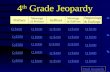 4 th Grade Jeopardy Prefixes Meanings of Prefixes Suffixes Meanings of Suffixes Beginnings & Endings Q $100 Q $200 Q $300 Q $400 Q $500 Q $100 Q $200.