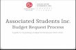 Associated Students Inc. Budget Request Process A guide to requesting a budget for fiscal year 2015-2016.