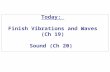 Today: Finish Vibrations and Waves (Ch 19) Sound (Ch 20)