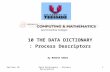 Section 10Data Dictionary - Process Descriptors 1 10 THE DATA DICTIONARY : Process Descriptors And Franchise Colleges By MANSHA NAWAZ.