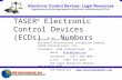 TASER ® Electronic Control Devices (ECDs) -- Numbers Michael Brave, Esq., M.S. National/International Litigation Counsel, TASER International, Inc. President,