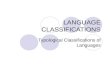 LANGUAGE CLASSIFICATIONS Typological Classifications of Languages.