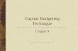 Capital Budgeting Technigue Chapter 9. 1 2 Key Concepts and Skills Understand the payback rule and its shortcomings Understand accounting rates of return.