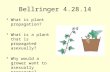 Bellringer 4.28.14 What is plant propagation? What is a plant that is propagated asexually? Why would a grower want to asexually propagate?