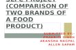 SUBMITTED BY:- PRAKRITI SINGH AKANSHA NAGPAL ALLEN SAPAM SLFC PROJECT (COMPARISON OF TWO BRANDS OF A FOOD PRODUCT)