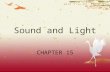 Sound and Light CHAPTER 15. All sound waves  Are caused by vibrations.