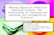 "Making Cognitive Affective Learning Visible: The Scholarship of Teaching and Learning via Contemplative Practice" Dr. Maureen P. Hall Assistant Professor.