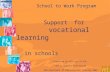 School to Work Program Support for vocational learning in schools Presented by officers of the VET in Schools Directorate NSW Department of Education and.