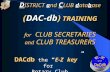 D ISTRICT and C LUB database (DAC-db) TRAINING for CLUB SECRETARIES and CLUB TREASURERS D ISTRICT and C LUB database (DAC-db) TRAINING for CLUB SECRETARIES.