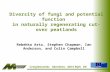 Craigiebuckler, Aberdeen, AB15 8QH, UK Diversity of fungi and potential function in naturally regenerating cut-over peatlands Rebekka Artz, Stephen Chapman,