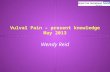 Vulval Pain – present knowledge May 2013 Wendy Reid.