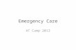 Emergency Care AT Camp 2013. Components of an EAP EAPs are written documents that define actions of __________________in _______________________ situations.