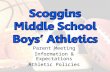 Parent Meeting Information & Expectations Athletic Policies 1.