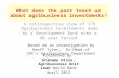 What does the past teach us about agribusiness investments? A retrospective view of 179 Agribusiness Investments made by a Development Bank over a 50 year.
