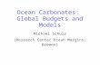 Ocean Carbonates: Global Budgets and Models Michael Schulz (Research Center Ocean Margins, Bremen)