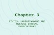 Chapter 3 ETHICS: UNDERSTANDING AND MEETING ETHICAL EXPECTATIONS.