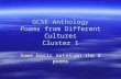 GCSE Anthology Poems from Different Cultures Cluster 1 Some basic notes on the 8 poems.