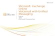 Microsoft ® Exchange Online Voicemail with Unified Messaging Name Title Microsoft Corporation.