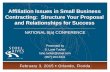 Affiliation Issues in Small Business Contracting FEBRUARY 3, 2015 ORLANDO, FLORIDA 1 Affiliation Issues in Small Business Contracting: Structure Your Proposal.