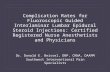 Complication Rates for Fluoroscopic Guided Interlaminar Lumbar Epidural Steroid Injections: Certified Registered Nurse Anesthetists and Physicians Dr.