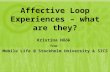 Affective Loop Experiences – what are they? Kristina Höök from Mobile Life @ Stockholm University & SICS.