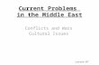 Current Problems in the Middle East Conflicts and Wars Cultural Issues Lesson #7.