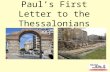 Paul’s First Letter to the Thessalonians. Paul went into the synagogue, and on three Sabbath days he reasoned with them from the Scriptures, explaining.