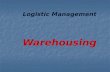 Logistic Management Warehousing. Meaning The warehouse is where the supply chain holds or stores goods. The warehouse is where the supply chain holds.