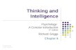 Thinking and Intelligence Psychology: A Concise Introduction 2 nd Edition Richard Griggs Chapter 6 Prepared by J. W. Taylor V.