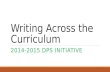 Writing Across the Curriculum 2014-2015 DPS INITIATIVE.