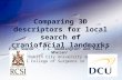 Comparing 3D descriptors for local search of craniofacial landmarks F.M. Sukno 1,2, J.L. Waddington 2 and Paul F. Whelan 1 1 Dublin City University and.