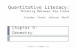 Quantitative Literacy: Thinking Between the Lines Crauder, Evans, Johnson, Noell Chapter 9: Geometry © 2013 W. H. Freeman & Co. 1.