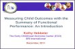 Measuring Child Outcomes with the Summary of Functional Performance: An Introduction Kathy Hebbeler The Early Childhood Outcome Center (ECO) SRI International.
