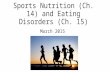 Sports Nutrition (Ch. 14) and Eating Disorders (Ch. 15) March 2015.