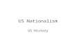 US Nationalism US History. What is nationalism? Pair-share (2 minutes) –What does it mean? –What are examples of nationalistic behavior?