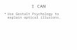 I CAN Use Gestalt Psychology to explain optical illusions.
