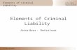 Actus Reus - Omissions Elements of Criminal Liability © The Law Bank Elements of Criminal Liability Actus Reus - Omissions 1.