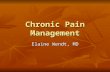 Chronic Pain Management Elaine Wendt, MD. Pain is now “Fifth Vital Sign”