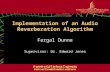 Implementation of an Audio Reverberation Algorithm Fergal Dunne Supervisor: Dr. Edward Jones.