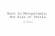 Back to Mesopotamia: the Rise of Persia 11/2014. History of Persia Built upon the collective culture of ancient Mesopotamian and Fertile Crescent Empires.