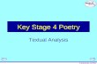 © Boardworks Ltd 2001 Key Stage 4 Poetry Textual Analysis.