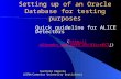 Setting up of an Oracle Database for testing purposes Quick guideline for ALICE Detectors (